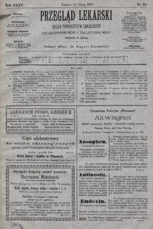 Przegląd Lekarski : organ Towarzystw Lekarskich: Krakowskiego i Galicyjskiego. 1896, nr 28