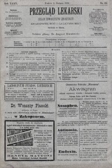 Przegląd Lekarski : organ Towarzystw Lekarskich: Krakowskiego i Galicyjskiego. 1896, nr 32