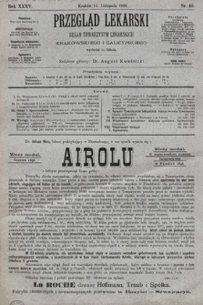 Przegląd Lekarski : organ Towarzystw Lekarskich: Krakowskiego i Galicyjskiego. 1896, nr 46