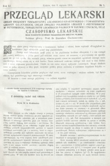 Przegląd Lekarski oraz Czasopismo Lekarskie. 1912, nr 1