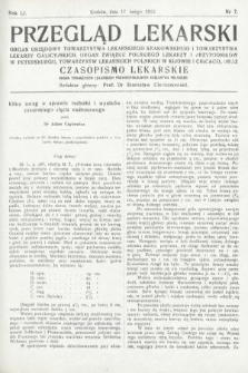 Przegląd Lekarski oraz Czasopismo Lekarskie. 1912, nr 7