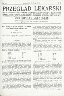 Przegląd Lekarski oraz Czasopismo Lekarskie. 1912, nr 8