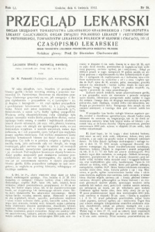 Przegląd Lekarski oraz Czasopismo Lekarskie. 1912, nr 14