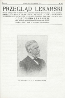 Przegląd Lekarski oraz Czasopismo Lekarskie. 1912, nr 16