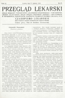 Przegląd Lekarski oraz Czasopismo Lekarskie. 1912, nr 17