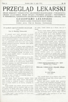 Przegląd Lekarski oraz Czasopismo Lekarskie. 1912, nr 19