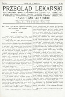 Przegląd Lekarski oraz Czasopismo Lekarskie. 1912, nr 20