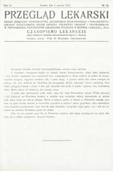 Przegląd Lekarski oraz Czasopismo Lekarskie. 1912, nr 22