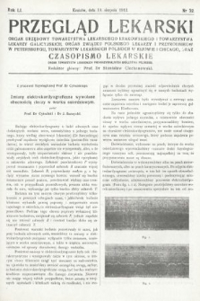 Przegląd Lekarski oraz Czasopismo Lekarskie. 1912, nr 32
