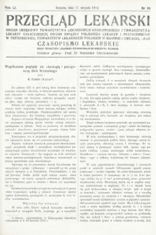 Przegląd Lekarski oraz Czasopismo Lekarskie. 1912, nr 33