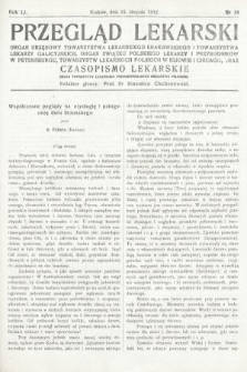 Przegląd Lekarski oraz Czasopismo Lekarskie. 1912, nr 34