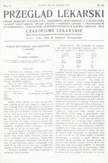 Przegląd Lekarski oraz Czasopismo Lekarskie. 1912, nr 46