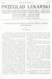 Przegląd Lekarski oraz Czasopismo Lekarskie. 1912, nr 47
