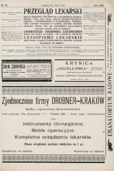 Przegląd Lekarski oraz Czasopismo Lekarskie. 1919, nr 22