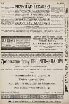 Przegląd Lekarski oraz Czasopismo Lekarskie. 1919, nr 27