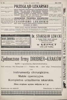 Przegląd Lekarski oraz Czasopismo Lekarskie. 1919, nr 36