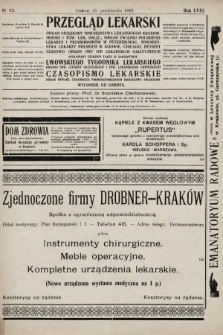 Przegląd Lekarski oraz Czasopismo Lekarskie. 1919, nr 43