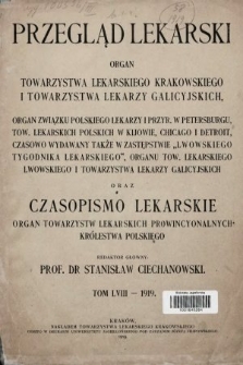 Przegląd Lekarski oraz Czasopismo Lekarskie. 1919 [całość]