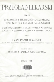 Przegląd Lekarski oraz Czasopismo Lekarskie. 1912 [całość]