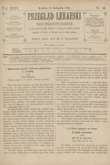 Przegląd Lekarski : organ Towarzystw Lekarskich Krakowskiego i Galicyjskiego. 1893, nr 46