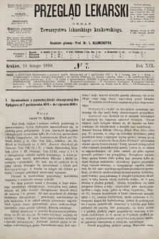 Przegląd Lekarski : organ Towarzystwa lekarskiego krakowskiego. 1880, nr 7