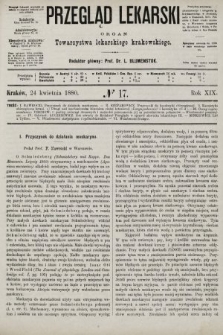 Przegląd Lekarski : organ Towarzystwa lekarskiego krakowskiego. 1880, nr 17