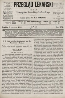 Przegląd Lekarski : organ Towarzystwa lekarskiego krakowskiego. 1880, nr 23