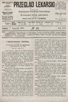 Przegląd Lekarski : organ Towarzystwa lekarskiego krakowskiego i Towarzystwa lekarzy galicyjskich. 1880, nr 48