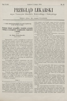 Przegląd Lekarski : organ Towarzystw lekarskich Krakowskiego i Galicyjskiego. 1904, nr 6