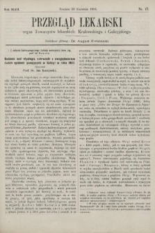 Przegląd Lekarski : organ Towarzystw lekarskich Krakowskiego i Galicyjskiego. 1904, nr 17