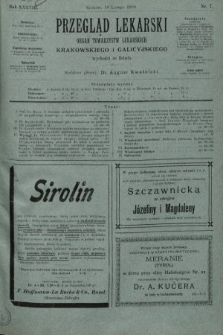Przegląd Lekarski : organ Towarzystw Lekarskich Krakowskiego i Galicyjskiego. 1899, nr 7