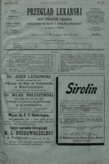 Przegląd Lekarski : organ Towarzystw Lekarskich Krakowskiego i Galicyjskiego. 1899, nr 15