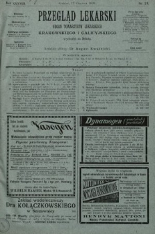 Przegląd Lekarski : organ Towarzystw Lekarskich Krakowskiego i Galicyjskiego. 1899, nr 24