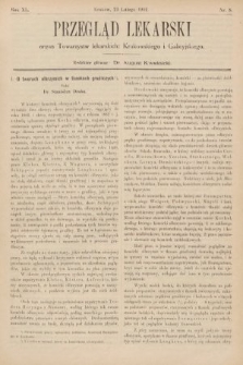 Przegląd Lekarski : organ Towarzystw Lekarskich Krakowskiego, Lwowskiego i Galicyjskiego. 1901, nr 8