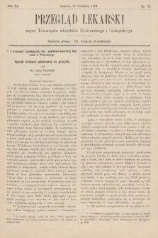 Przegląd Lekarski : organ Towarzystw Lekarskich Krakowskiego, Lwowskiego i Galicyjskiego. 1901, nr 17