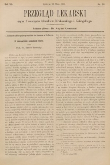 Przegląd Lekarski : organ Towarzystw Lekarskich Krakowskiego, Lwowskiego i Galicyjskiego. 1901, nr 20