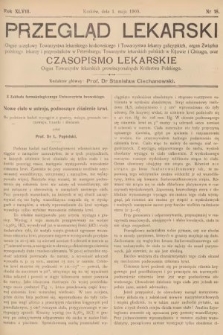 Przegląd Lekarski oraz Czasopismo Lekarskie. 1909, nr 18
