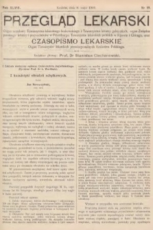 Przegląd Lekarski oraz Czasopismo Lekarskie. 1909, nr 19