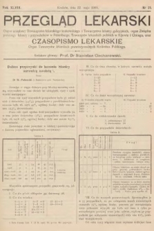 Przegląd Lekarski oraz Czasopismo Lekarskie. 1909, nr 21