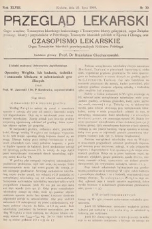 Przegląd Lekarski oraz Czasopismo Lekarskie. 1909, nr 30