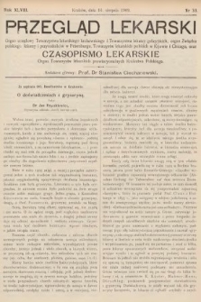 Przegląd Lekarski oraz Czasopismo Lekarskie. 1909, nr 33