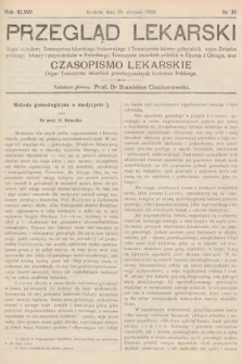 Przegląd Lekarski oraz Czasopismo Lekarskie. 1909, nr 35