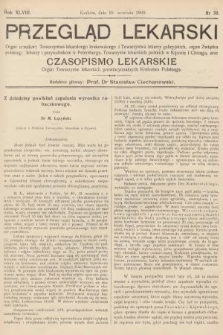 Przegląd Lekarski oraz Czasopismo Lekarskie. 1909, nr 38