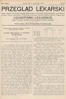 Przegląd Lekarski oraz Czasopismo Lekarskie. 1909, nr 41