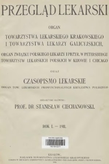Przegląd Lekarski oraz Czasopismo Lekarskie. 1911, spis rzeczy