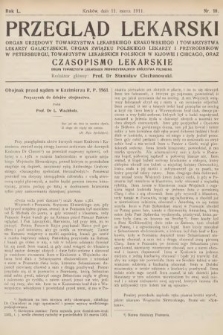 Przegląd Lekarski oraz Czasopismo Lekarskie. 1911, nr 10