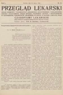 Przegląd Lekarski oraz Czasopismo Lekarskie. 1911, nr 11