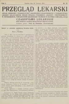 Przegląd Lekarski oraz Czasopismo Lekarskie. 1911, nr 17