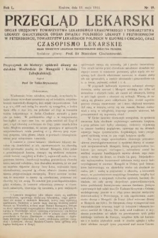 Przegląd Lekarski oraz Czasopismo Lekarskie. 1911, nr 19