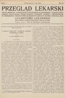 Przegląd Lekarski oraz Czasopismo Lekarskie. 1911, nr 21